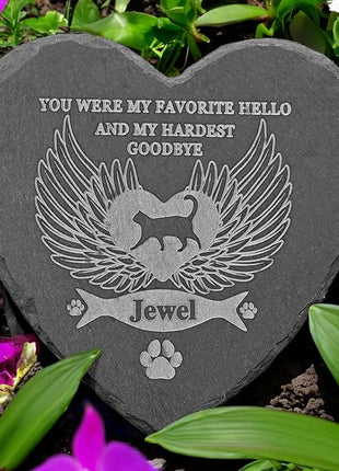 Cat Memorial Stones, Pet Gifts for Cats, Gifts, Loss Cat, of Sympathy Gift Bereavement Remembrance Gift, Headstones 4''×4''/10×10cm