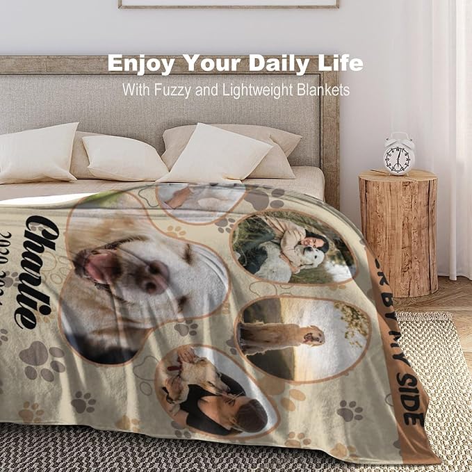 Artsadd Custom Dog Memorial Gifts for Loss of Pet Cat, Personalized Dog Blankets with Photos, Pet Memorial Throw Blanket Gifts, Pet Loss Gifts, in Loving Memory Blanket for Pet Cat Lovers