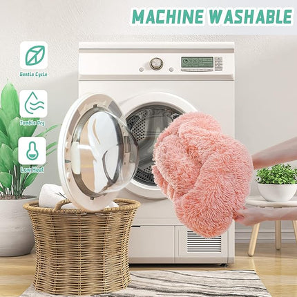 NOYAL Calming Donut Dog Bed for Small to Medium Dogs & Cats - Plush Faux Fur Anti-Anxiety Pet Bed with Machine Washable Cover & Non-Slip Base