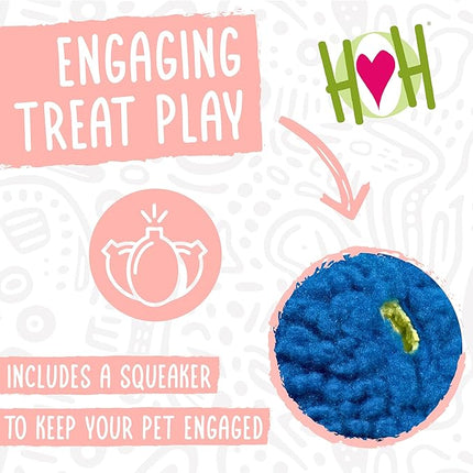HuggleSnuffles HuggleFleece Treat Dispensing Ball - Interactive Enrichment Toys for Dogs, Dog Treat Dispenser Puzzle for Mental Stimulation & Boredom, Puppy Feeder Games to Keep Them Busy - Large (8")