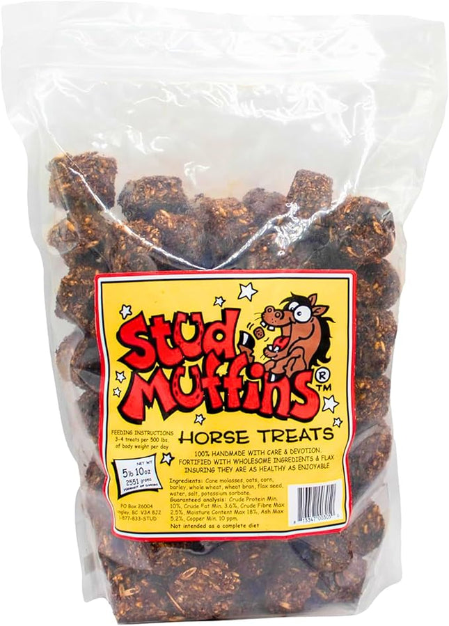 Stud Muffins 5.8lb Horse Treats Bag/Stud Muffins are Great Training Treats and Horse Pill Pockets/Our Treats for Horses are All Natural Horse Treats/Durable 5.8lb Horse Treats Bulk Pack