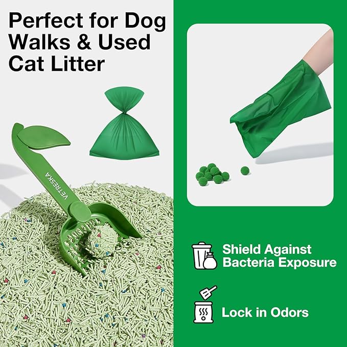 VETRESKA Dog Poop Bags, Leak Proof, Extra Thick and Large Pet Waste Bags for Dog Walking and Cat Litter, Citrus Bloom & Cedar Scented, 20 Refill Rolls, 300 Bags, Green