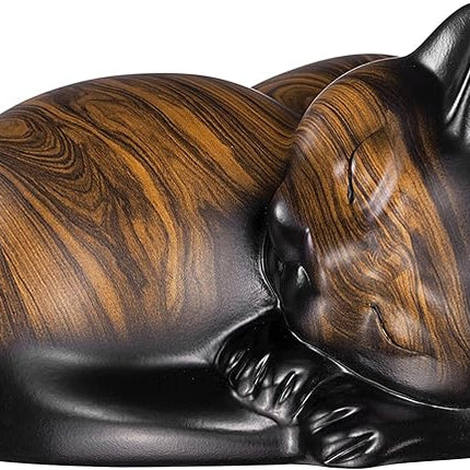 Pet Urns,Sleeping Resin Cremation Cat Urn, Cat Urns for Ashes, Small Animal Urn （Brown）…