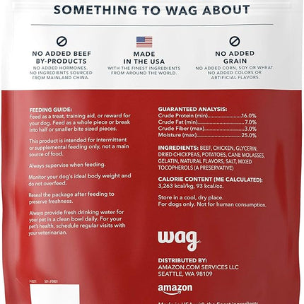 Amazon Brand - Wag Soft & Tender American Jerky Dog Treats – Beef Recipe (12 oz)