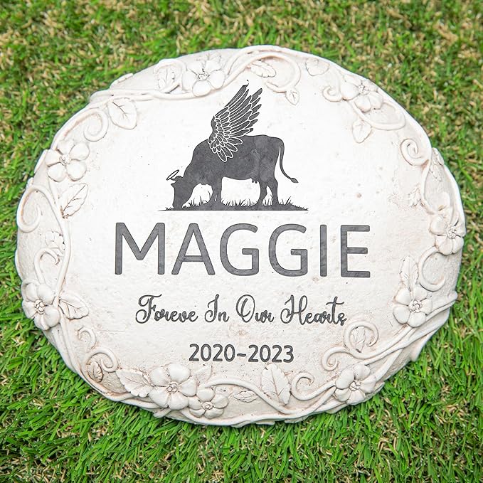 Personalized Cow Memorial Stone, Pet Grave Marker Cow, Cow Headstone, Cow Tombstone, Cow Gravestone, Cow Memorial Gifts