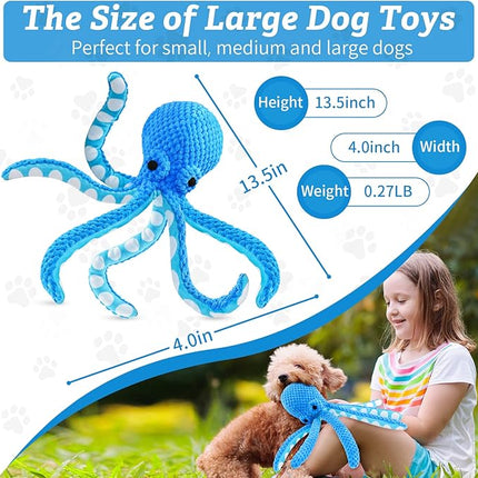 Dog Toys for Large Dogs：Squeaky Interactive Dog Toys with Soft Fabric for All Breed Sizes- Puppy Toys to Keep Them Busy