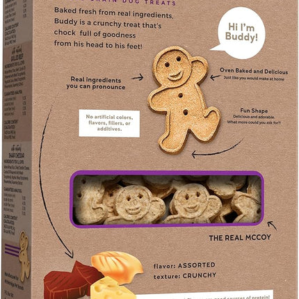 Buddy Biscuits 16 oz. Box of Crunchy Dog Treats Made with Assorted Flavors of Roasted Chicken, Grilled Beef, and Sharp Cheddar
