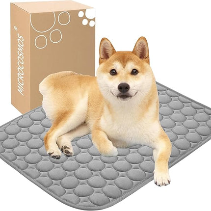 MICROCOSMOS Summer Cooling Mat & Sleeping Pad- Water Absorption Top, Materials Safe, Easy Carry, EZ Clean. Keep Cooling for Pets, Kids and Adults.(Drak Grey, 24" x18")
