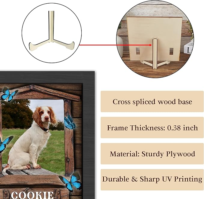 Customized Pet Memorial Gifts for Dogs, Dog Memorial Gifts for Loss of Dog, Dog Memorial Collar Plaque, Cat Loss Sympathy Gifts, Dog Memorial Gifts, Pet Gift Picture Frame Sign