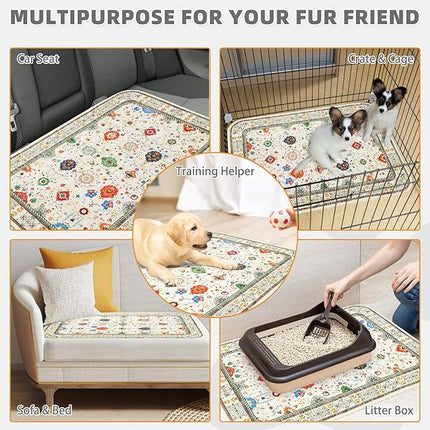 KOOLTAIL Washable Pee Pads for Dogs, 2 Pack Super Absorbent Reusable Puppy Training Pads Waterproof, Nonslip and Leak-Proof Dog Pee Pads, Large Pet Mats Whelping Pads for Floor, Crate, Couch 36"x36"