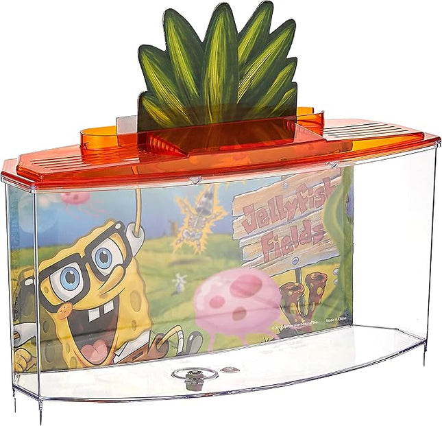 PENN-PLAX Spongebob Squarepants Officially Licensed Betta and Goldfish Bow Tank – Orange – 0.7 Gallon