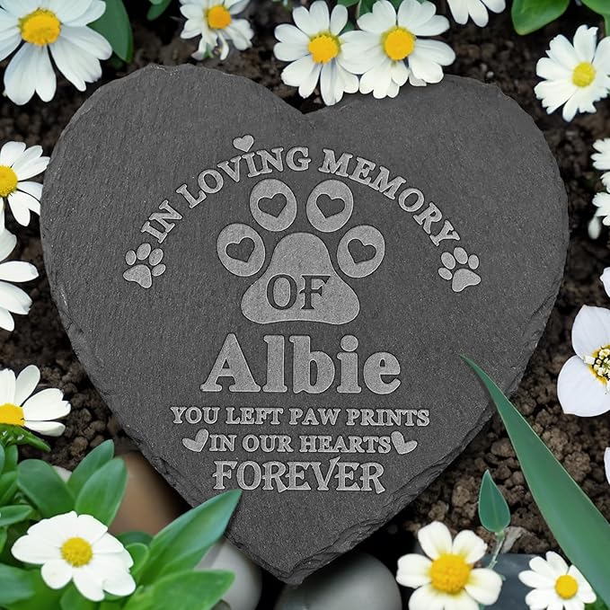 Pet Memorial Stones, Personalized Pet Memorial Gifts, Pet Loss Gifts, Remembrance Condolences Bereavement Gifts for Loss of Pet, Cemetery Decorations for Grave, Pet Grave Markers