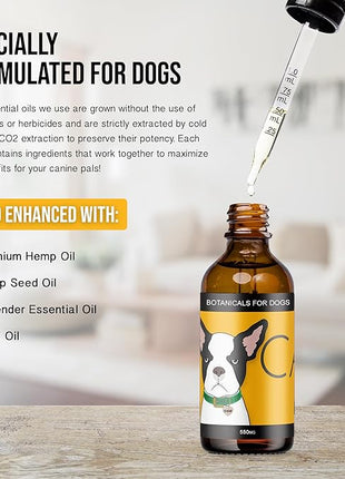 Calm - Pet Hemp Oil for Dogs - Pet Stress Relief & Relaxation - Fireworks, Thunder, Travel, & Separation Support - Natural Dog Calming Drops