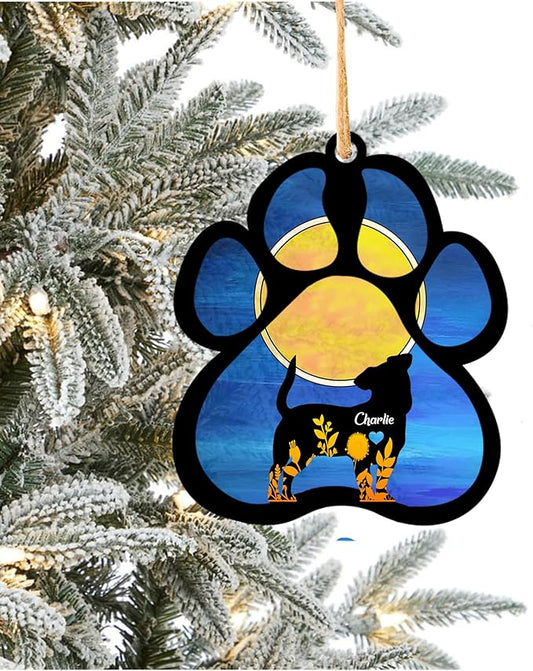 LOVELYPOD Personalized Memorial Gifts for Dogs Ornament Suncatcher, Custom Breeds Memorial for Loss of Dogs, Remembrance in Sympathy of Pet Gifts Lover, Loss of Pet Sympathy