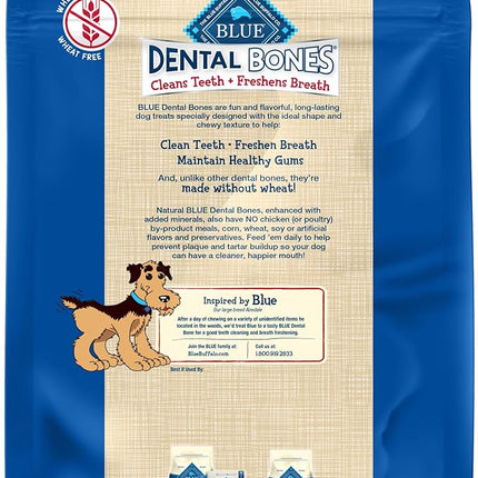 Blue Buffalo Dental Bones Regular Natural Dental Chew Dog Treats Bag Value Pack