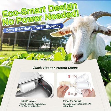 Automatic Animal Drinking Water Bowl with Float Valve, 304 Stainless Steel Kit Includes Bowl, Pipe, 2 Valves, Quick Connector Adapter and Countersunk Bolts. (Auto-Filling)