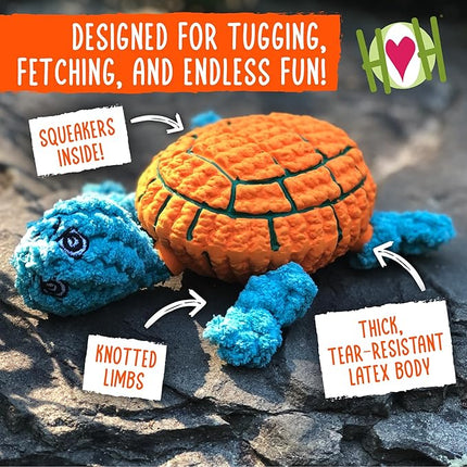 HuggleHounds Huggle-Fusion Dog Toy - Dog Toys Rubber, Fuzzy Dog Toy, Puppy Essentials, Plush & Heavy Duty Latex for Small, Medium & Large Dogs, All Breeds - Bugsy Bunny