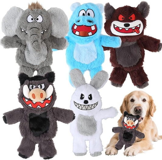 Squeaky Dog Toys, 5 PCS Crinkle Dog Toy Plush, Dog Toys Value Pack for Small Medium and Large Dogs, Dog Chew Toys to Keep Them Busy