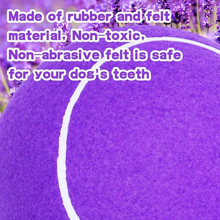 Big Tennis Ball for Dogs, Giant Dog Tennis Ball Toy Large Outdoor Sports Gift for Small Medium Large Dog (Purple, 9.5 inch)
