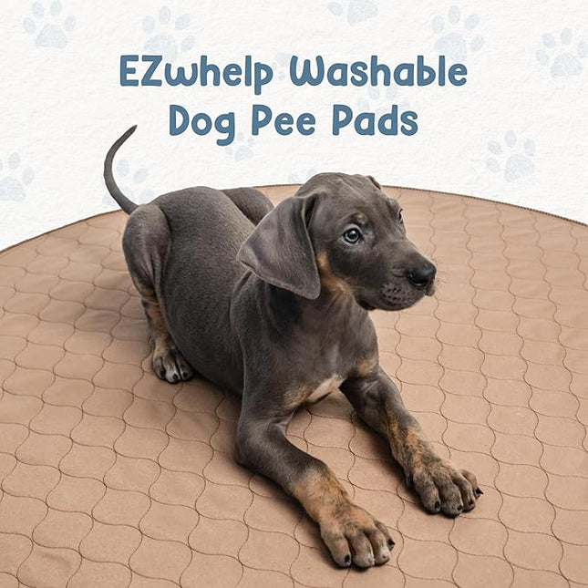 EZwhelp Reusable Dog Pee Pad, Washable Waterproof Mat for Dog Potty Training or Whelping Pad, Round, 48 Inch