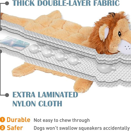 Nocciola 5 PCS Less Stuffing Dog Squeaky Toys for Aggressive Chewers, Durable Plush Dog Toy Set with Stuffed Head for Small to Large Dogs