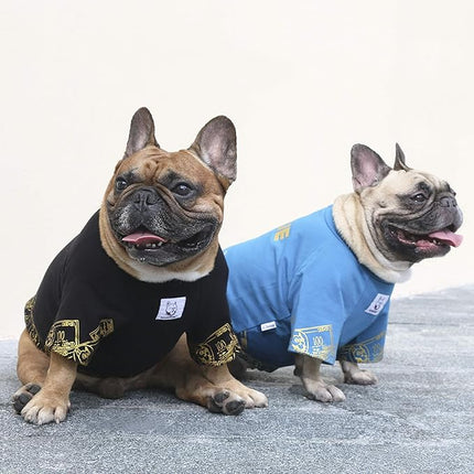 iChoue Corgi Shiba Inu T Shirts Clothes for Medium Dogs Large French Bulldog Frenchie Pug English Pitbull Boston Terrier - Black Money, L Plus