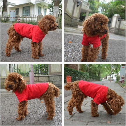 Lovelonglong Pet Clothing Dog Costumes Basic Blank T-Shirt Tee Shirts for Large Dogs Red XXXXL
