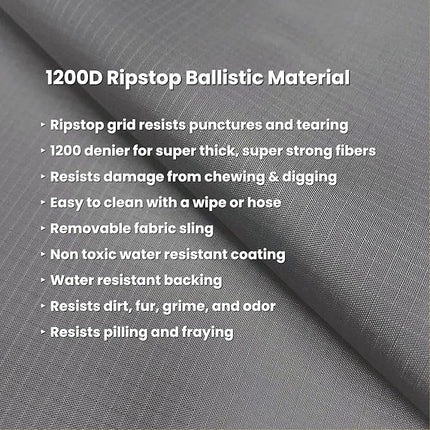 K9 Ballistics Chew Proof Elevated Cooling Dog Bed - Made for Aggressive Chewers, Virtually Indestructible, Ripstop Fabric with No Padding, Pre-Assembled - XXL, Obsidian Black Ripstop