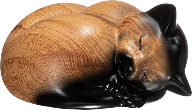 Pet Urns,Sleeping Resin Cremation Cat Urn, Cat Urns for Ashes, Small Animal Urn (Cream)…