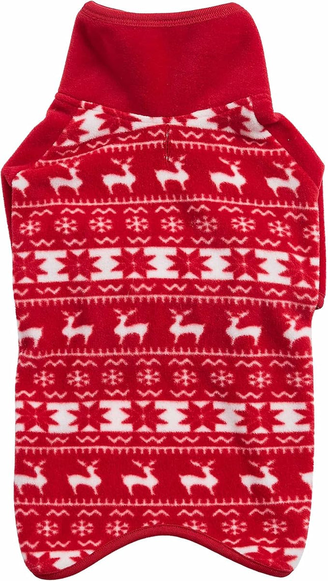 Blueberry Pet Dog Christmas Sweater - Warm & Soft Ugly Reindeer & Snowflake Fleece Jacket, Back Length 18" - Award-Winning Dog Sweater, America's Best Petcare Brands 2022 & 2021