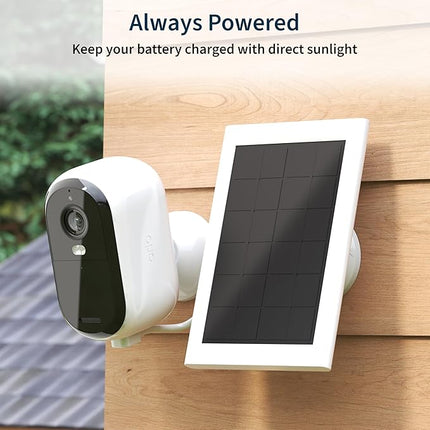 Arlo Essential Security Camera 2K Indoor/Outdoor 2 Cameras, Essential 2K Indoor 1 Camera, Video Doorbell & Solar Panel Bundle | Battery gets Charged with Solar Panels | White