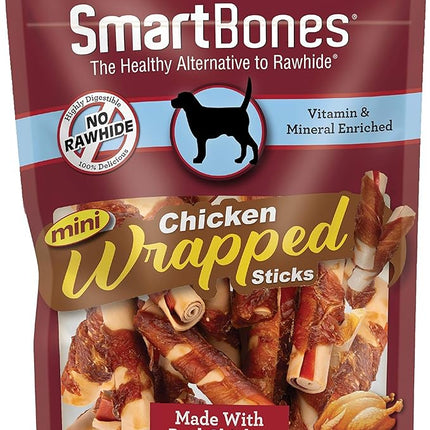 SmartBones Chicken-Wrapped Sticks, Treat Your Dog to a Rawhide-Free Chew Made with Real Chicken and Vegetables