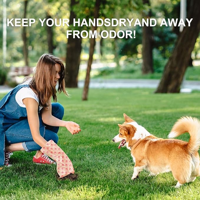 Dog Poop Bags Rolls 300 Count Biodegradable Poop Bags Refills for Dog and Cat Cherry Blossom Scented Waste Bag Leak Proof Doggie Poop Bag Doggy Trash Bag Pink