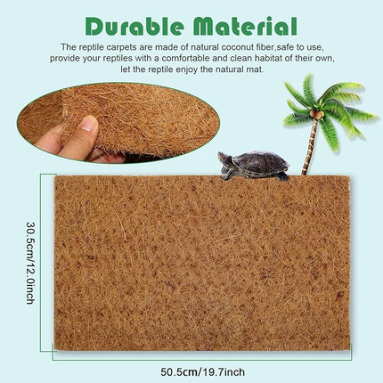 BWOGUE Reptile Carpet Natural Coconut Fiber Tortoise Lizard Mat,3 Pack Pet Terrarium Liner for Lizard Snakes Chamelon Geckos Turtle Bedding Mat Reptile Supplies