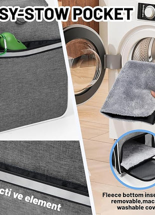 Cat Carrier Top-Expandable 18x11x11, United Delta American Airline Approved Dog Carrier, Soft-Sided Pet Carry Bag Under-Seat in Cabin, Puppy Airplane Travel Crate TSA Plane Kitten Cage Grey