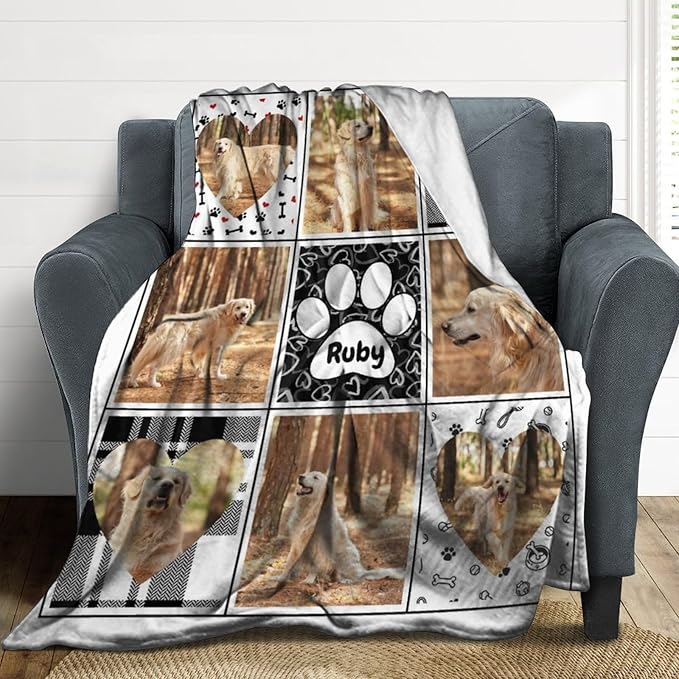 Artsadd Dog and Cat Memorial Gifts, Pet Loss Memorial Blanket, Custom Dog Blanket, Personalized Pet Remembrance Gifts, Loss of Pet or Cat Remembrance Sympathy Grief Condolence Bereavement Gifts