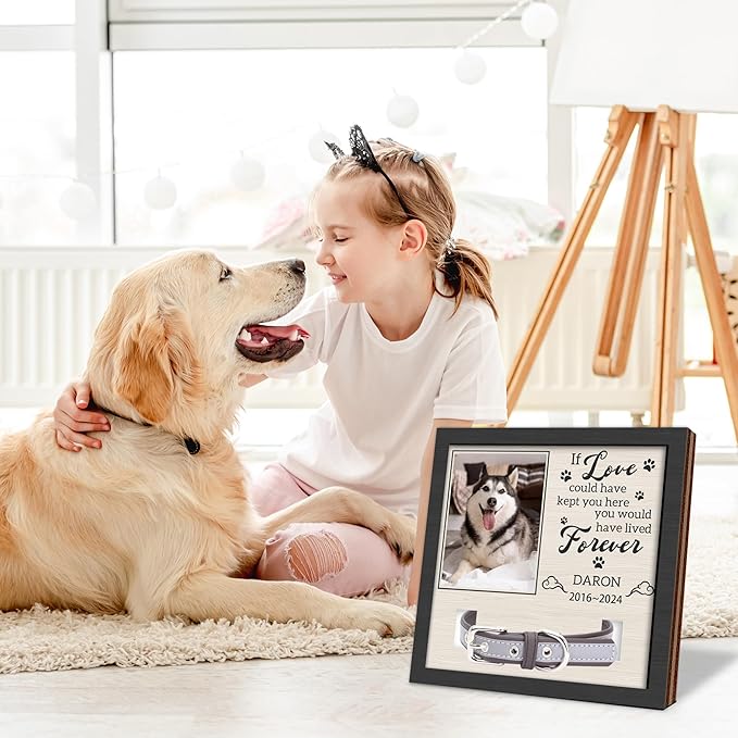 Personalized Dog Memorial Gifts, Pet Memorial Gifts for Dogs, Loss of a Dog Sympathy Gift, Dog Memorial Gifts for Loss of Dog, Pet Memorial Gifts Cat, Dog Memorial Collar Frame, Pet Memorial Gift