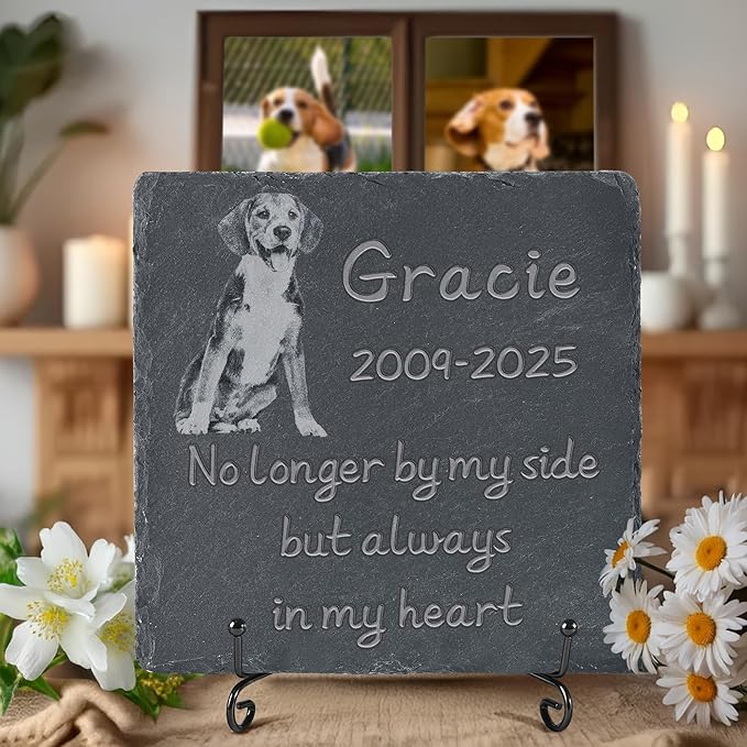 Pet Memorial Stone, Dog Memorial Stone, Dog Memorial Gifts for Loss of Dog, Pet Memorial Gifts, Loss of Pet Sympathy Gift, in Loving Memory Pet - Alwrays in My Heart - Square