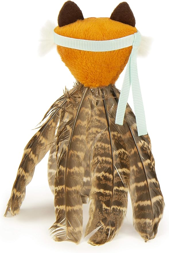 SmartyKat Toss-A-Fox Feather Toss & Chase Cat Toy, Randomly Selected Color - Brown OR White, One Size