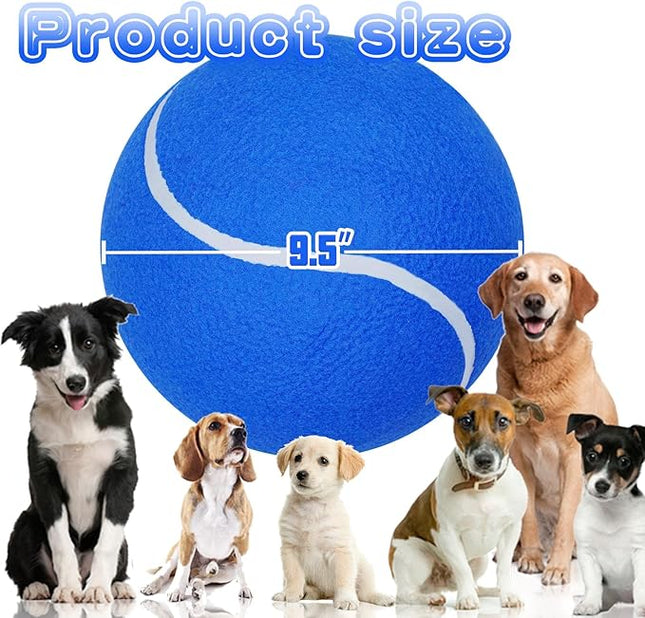 Big Tennis Ball for Dogs, Giant Dog Tennis Ball Toy Large Outdoor Sports Gift for Small Medium Large Dog (Blue, 9.5 inch)