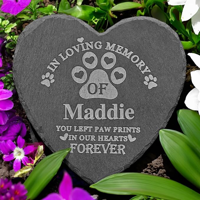 Pet Memorial Stones, Personalized Loss Gifts, Sympathy Bereavement Gifts for of Pet, Keepsake, in Memory Passing Away Gift, 4''×4''/10×10cm