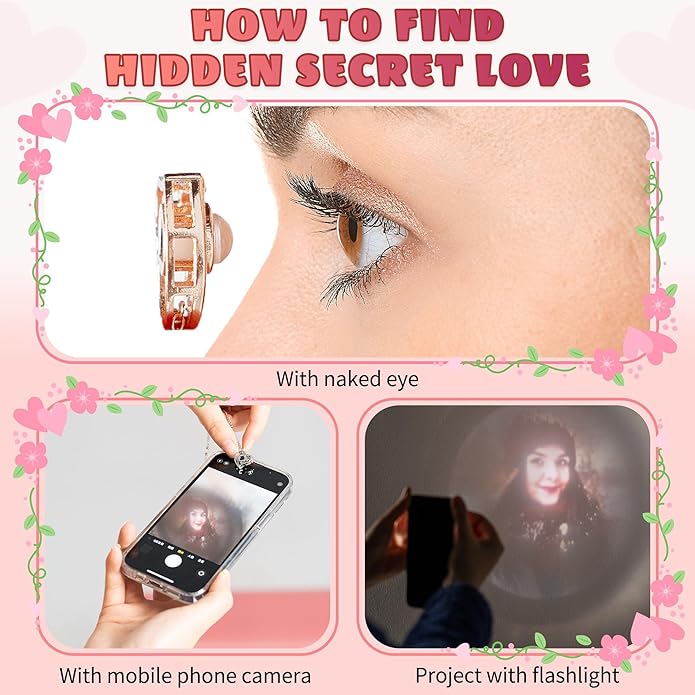 Easycosy Personalized Picture Necklace Projection Necklace with Photo Inside - Custom Photo Heart Pendant Necklace - Photo Gifts Valentines Birthday Love Memorial Gifts for Girlfriend Wife Women