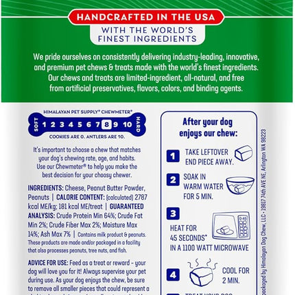 Himalayan Dog Chew Original Yak Cheese Chew, Peanut Butter, 1 Medium Stick, 2.3 oz, Gluten Free, Healthy Treats, Grain & Lactose Free 100% Natural, Long Lasting, for Dogs Under 35 lbs