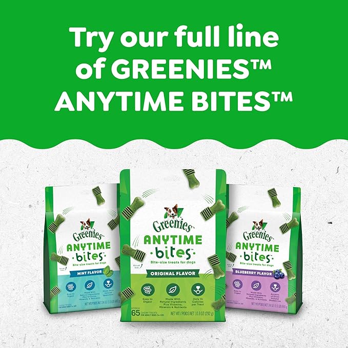 Greenies Anytime Bites Dog Treats, Mint Flavor, 24 oz. Bag