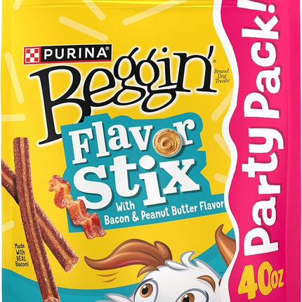 Purina Beggin' Flavor Stix with Bacon and Peanut Butter Flavor Dog Chew Stix - 40 oz. Pouch