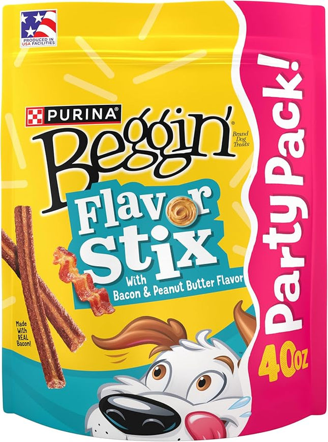Purina Beggin' Flavor Stix with Bacon and Peanut Butter Flavor Dog Chew Stix - 40 oz. Pouch