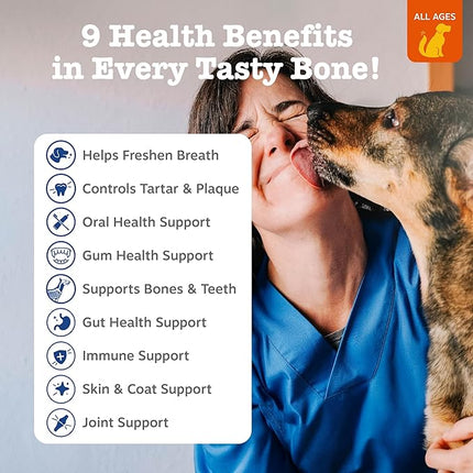 Zesty Paws Dental Bones - Fights Tartar & Plaque - Gum, Teeth & Bone Health - Cinnamon for Dog Breath - Immune, Joint, Gut, Skin & Coat Support - Omega 3 EPA & DHA and Calcium - Small Dogs - 28 ct