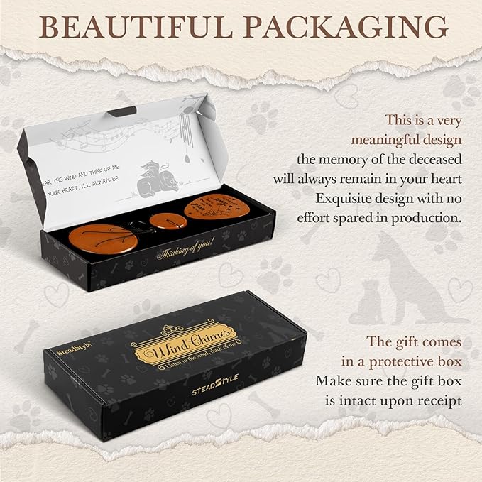 SteadStyle Pet Memorial Gifts for Dogs, Dog Memorial, Pet Memorial Wind Chime, Loss of a Dog Sympathy Gift, in Memory of Dogs Cats Gifts,Remembrance Bereavement Gift 25.5 in