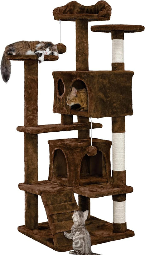 Yaheetech 54in Cat Tree Tower Condo Cat Furniture w/Scratching Post for Kittens Pet House Play