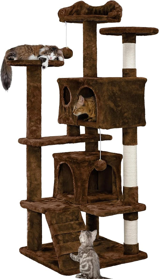 Yaheetech 54in Cat Tree Tower Condo Cat Furniture w/Scratching Post for Kittens Pet House Play